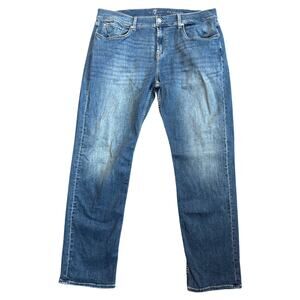 7 For All Mankind Medium Blue Straight Leg Denim Jeans Men's Size 38 x 32